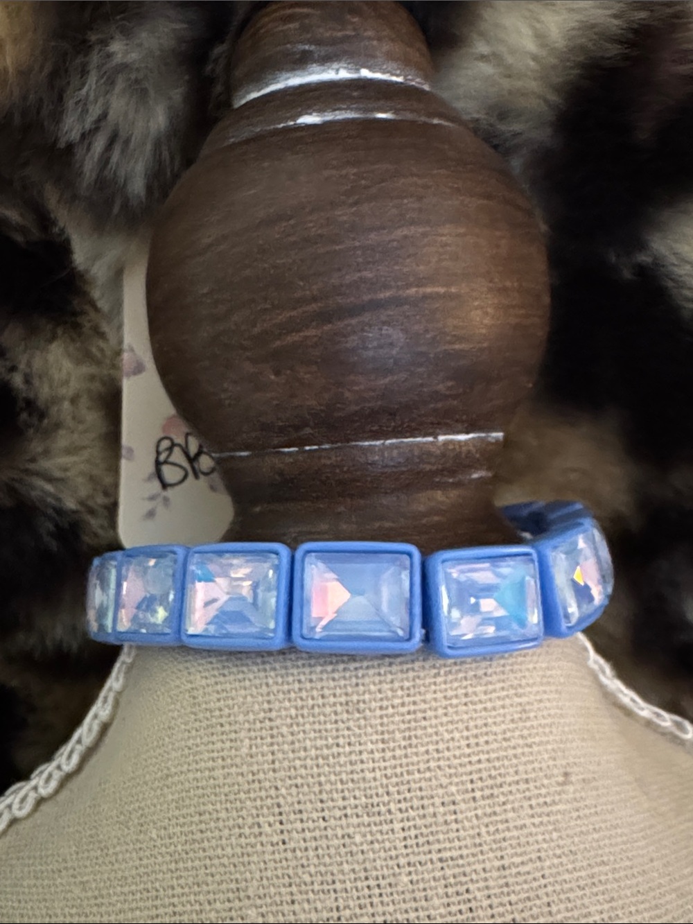Blue Iridescent Tile Stretch Bracelet - Women's Jewelry